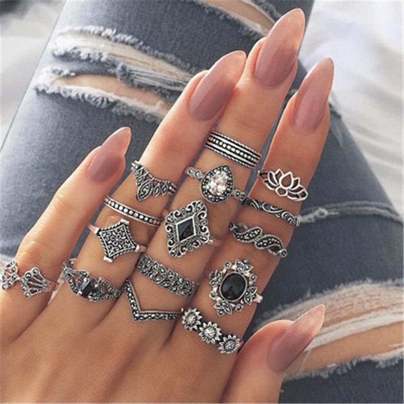 Alisa™ | Women’s Unique Handmade Silver Ring Set