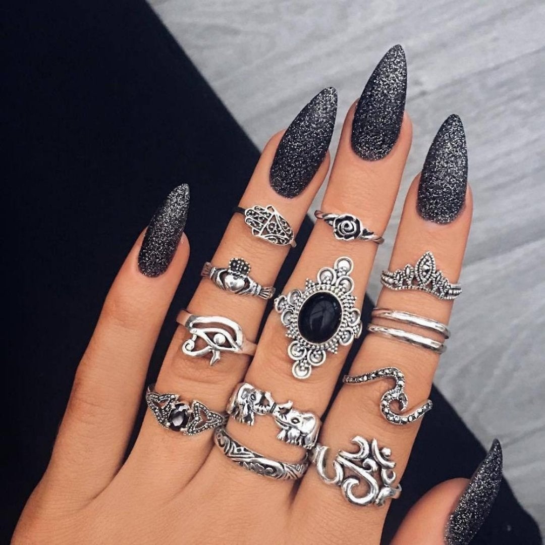 Alisa™ | Women’s Unique Handmade Silver Ring Set