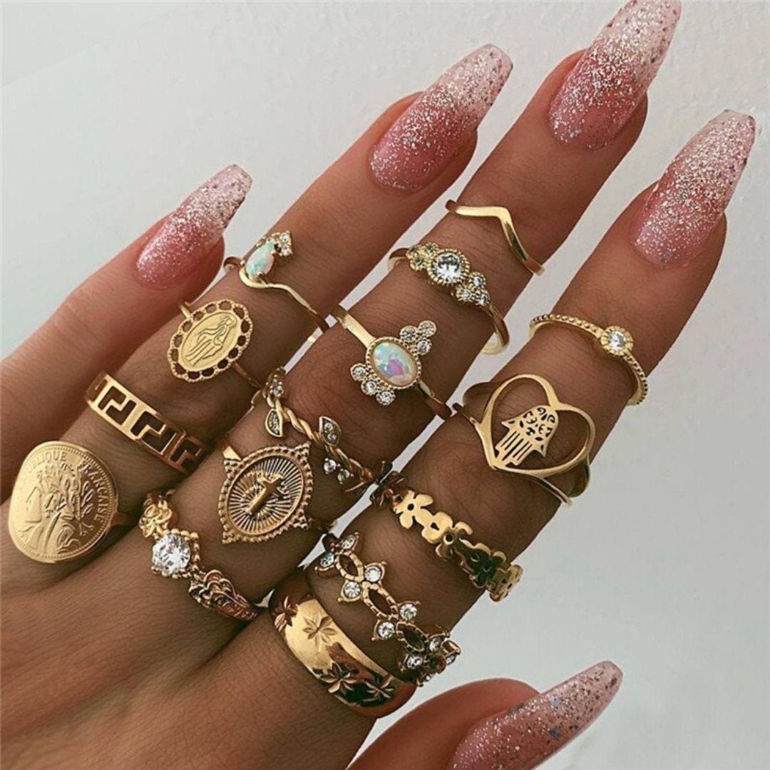Alisa™ | Women’s Unique Handmade Silver Ring Set