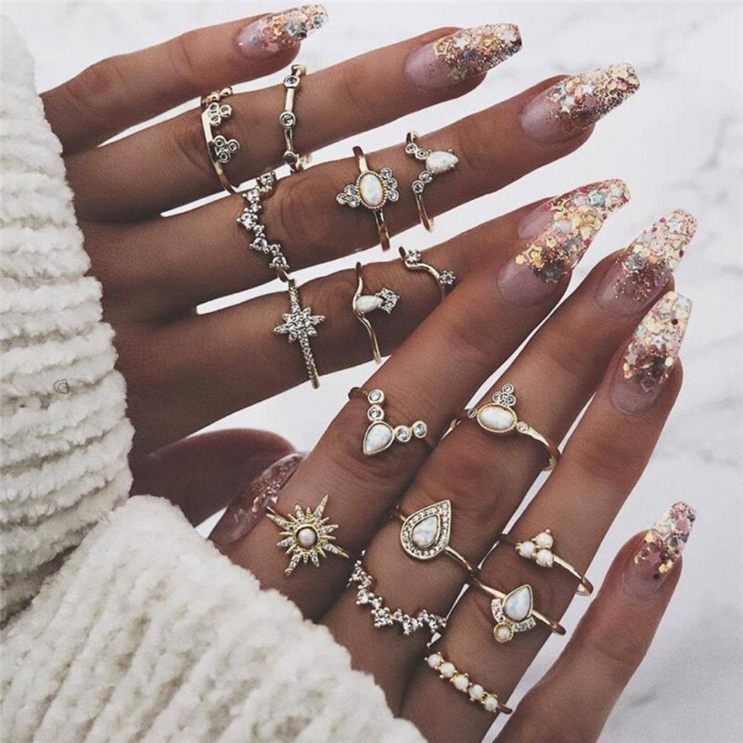 Alisa™ | Women’s Unique Handmade Silver Ring Set