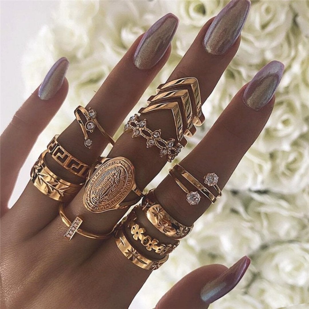 Alisa™ | Women’s Unique Handmade Silver Ring Set