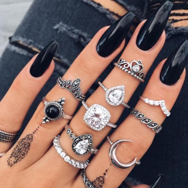 Alisa™ | Women’s Unique Handmade Silver Ring Set