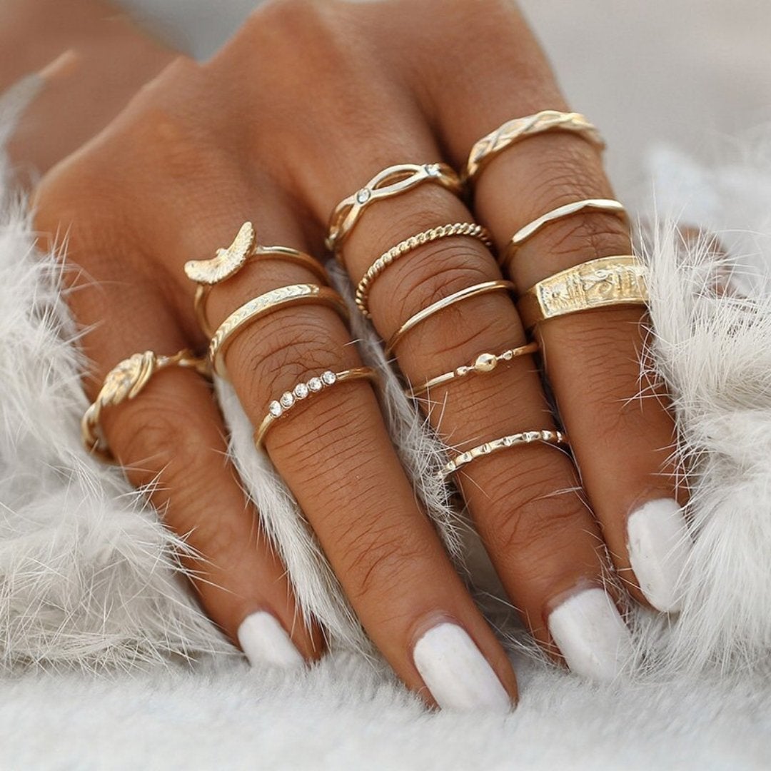 Alisa™ | Women’s Unique Handmade Silver Ring Set