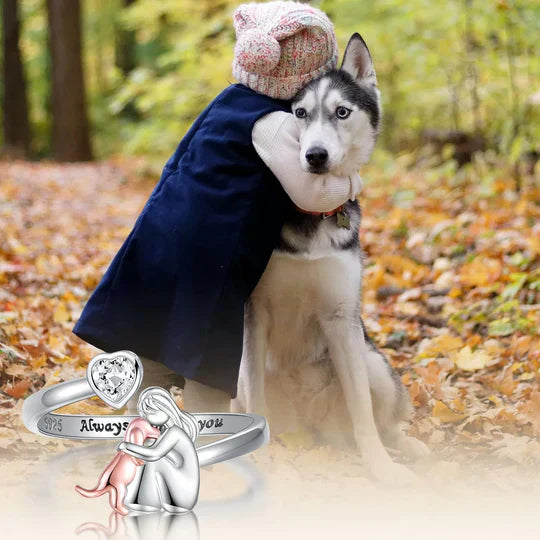 Mya™ | Women’s Adjustable Silver Dog Ring
