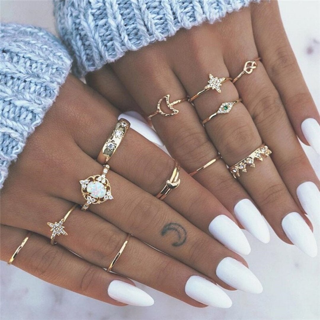 Alisa™ | Women’s Unique Handmade Silver Ring Set