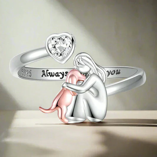 Mya™ | Women’s Adjustable Silver Dog Ring